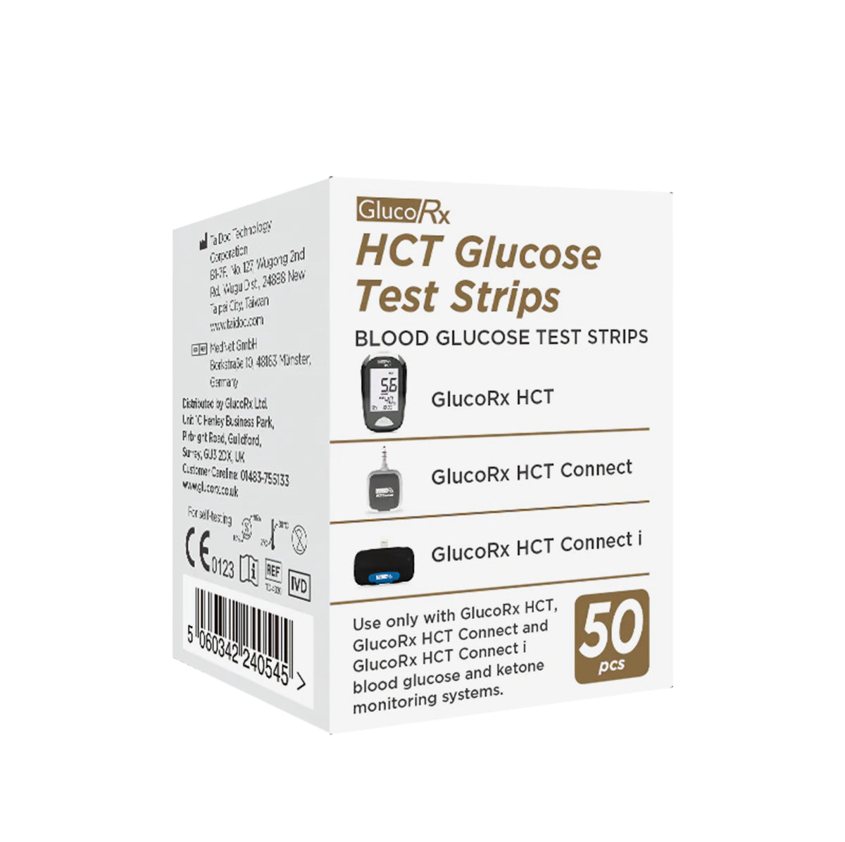 GlucoRx HCT Glucose Test Strip (50)