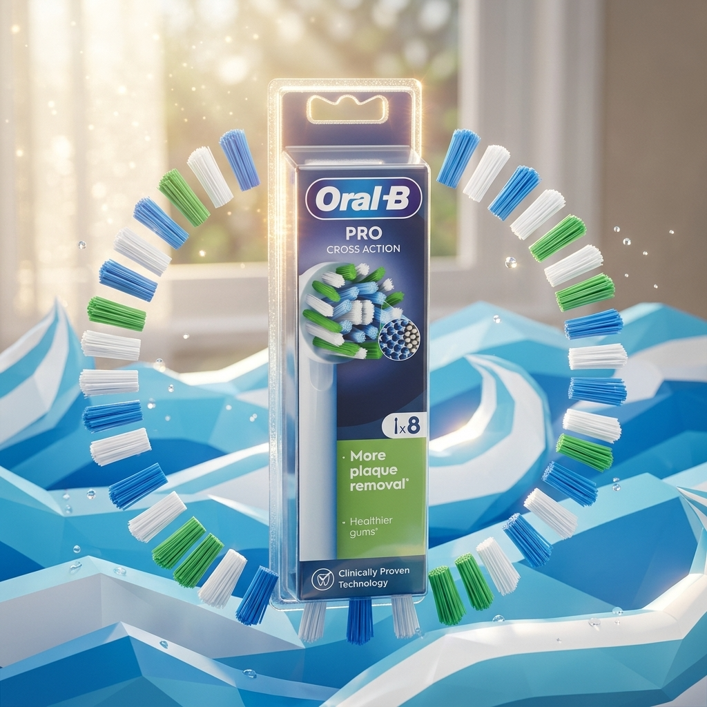 Oral-b Pro Cross Action - White Brush Heads (8)