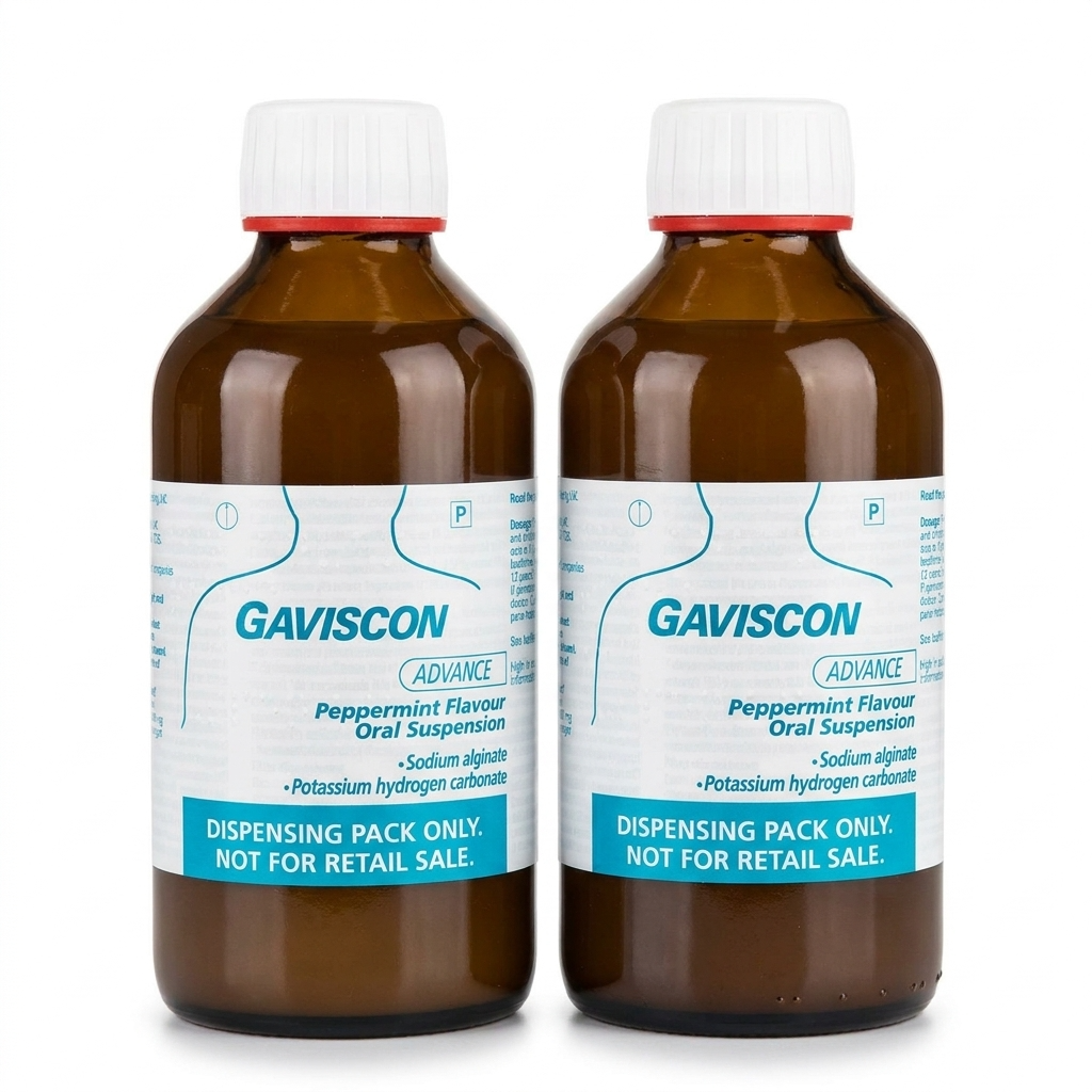 Two bottles of Gaviscon Peppermint