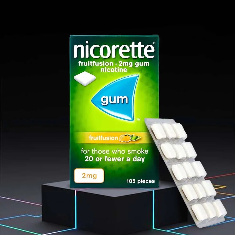 1X Nicorette Gum FRUITFUSION Suger Free (105 pieces)