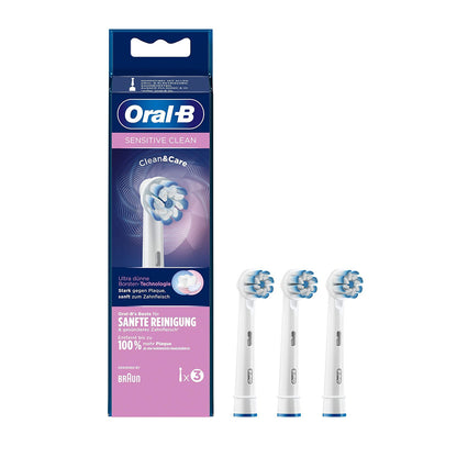 Oral-b Sensitive ( Clean & Care ) White Brush Heads (3)