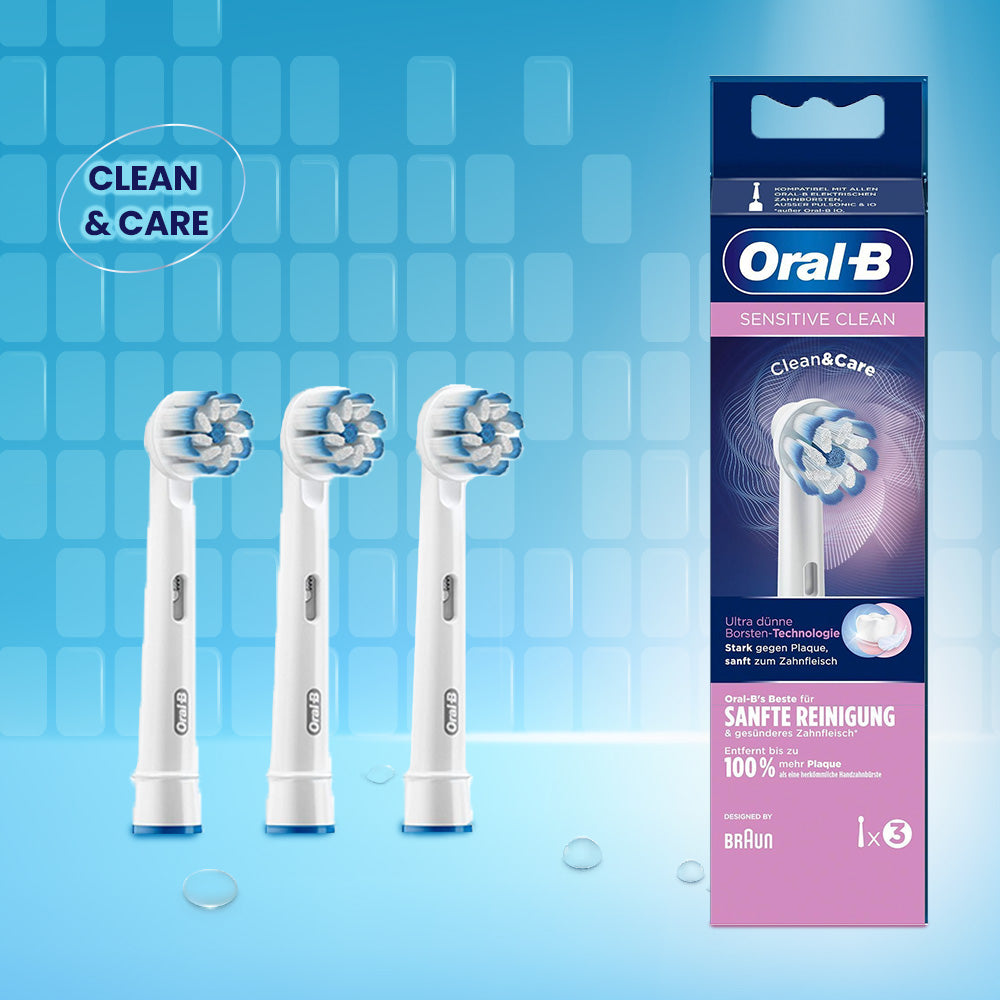 Oral-b Sensitive ( Clean & Care ) White Brush Heads (3)