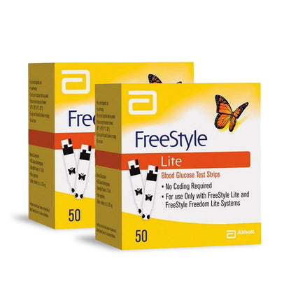 Freestyle Lite Blood Glucose Test Strips (Pack of 50x2 strips)