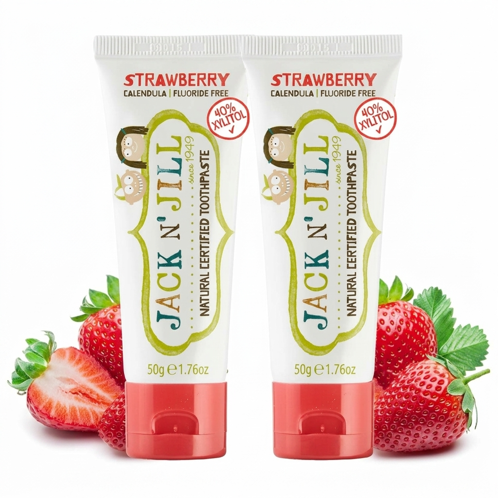 Jack N Jill Natural Toothpaste Strawberry 50g/1.76 Oz (pk-2)