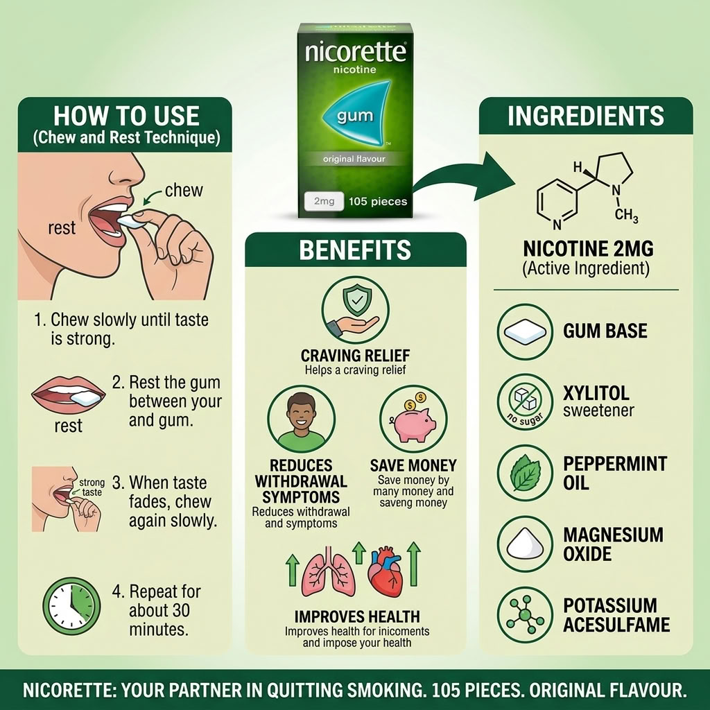 Nicorette Gum Original - 2 MG (105)