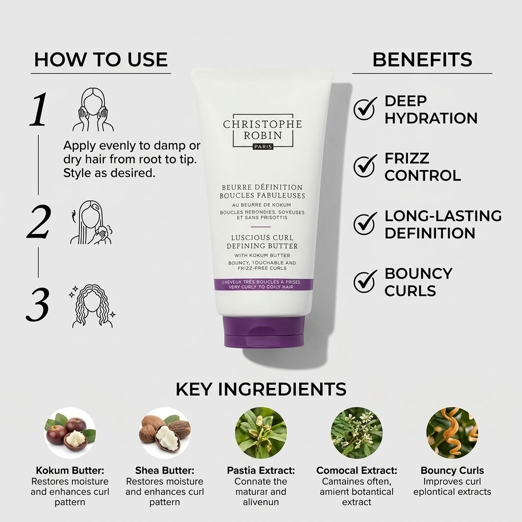 Christophe Robin Luscious Curl Defining Cream With Flaxseed Oil