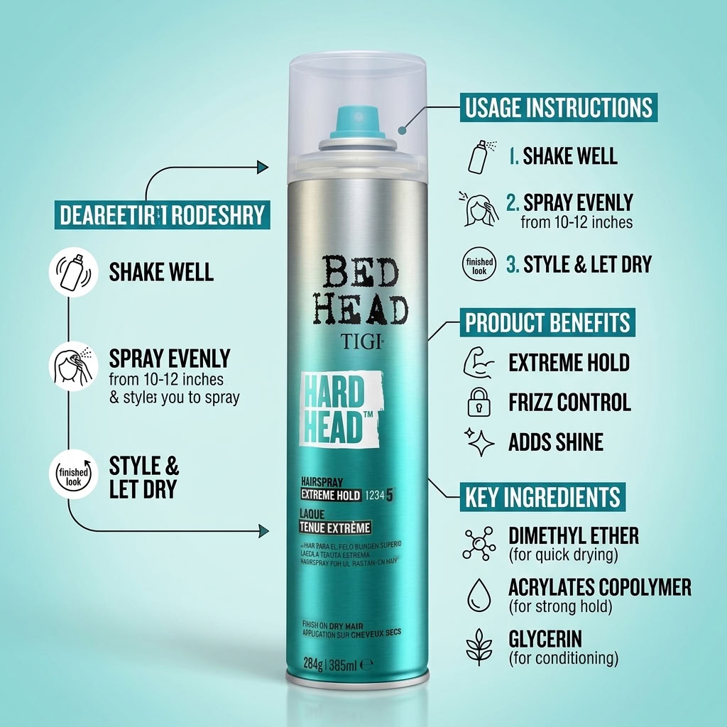 Tigi Bed Head Hard Head Hair Strong Hold Hairspray