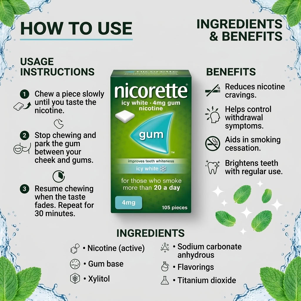 Nicorette Icy White 4mg gum