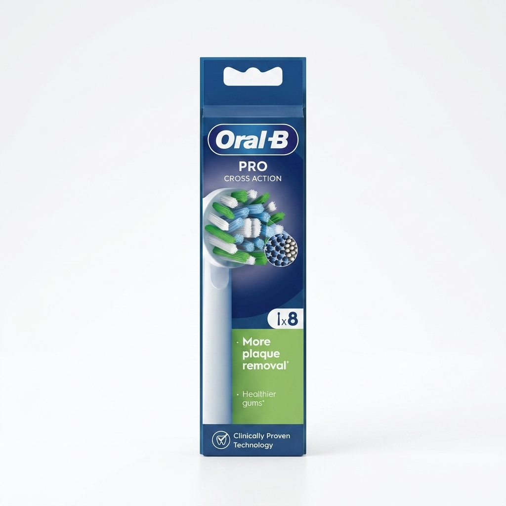 Oral-b Pro Cross Action - White Brush Heads (8)