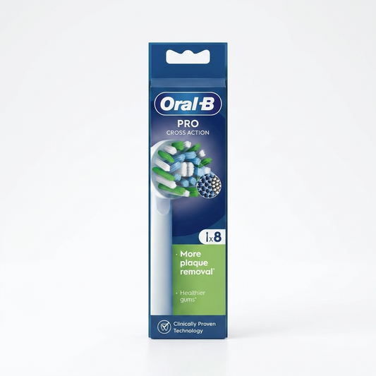 Oral-b Pro Cross Action - White Brush Heads (8)