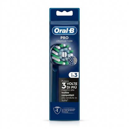 Oral-b Pro Cross Action Black Brush Heads (3)