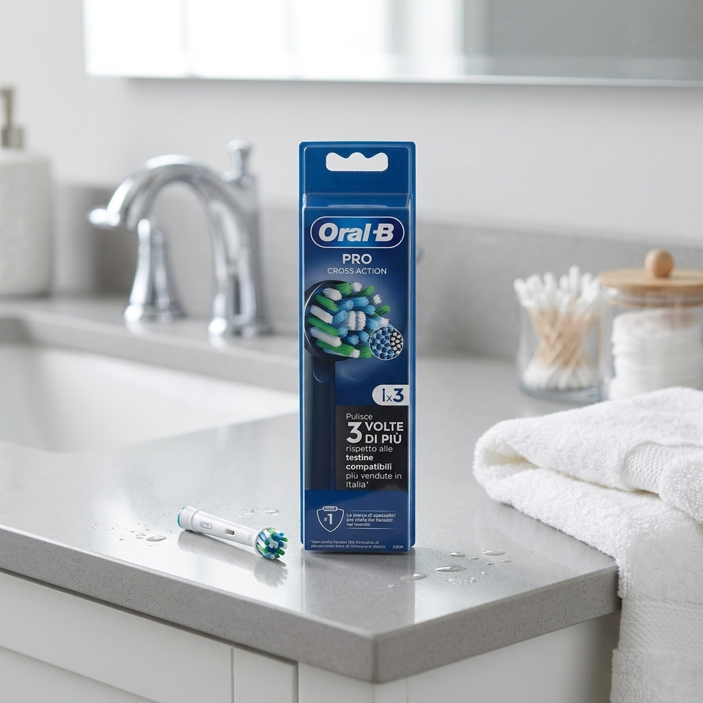 Oral-b Pro Cross Action Black Brush Heads (3)