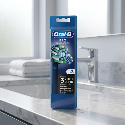 Oral-b Pro Cross Action Black Brush Heads (3)