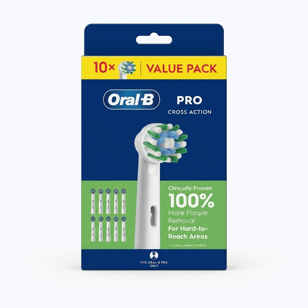 Oral-b Pro Cross Action - White Brush Heads (10)