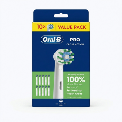 Oral-b Pro Cross Action - White Brush Heads (10)