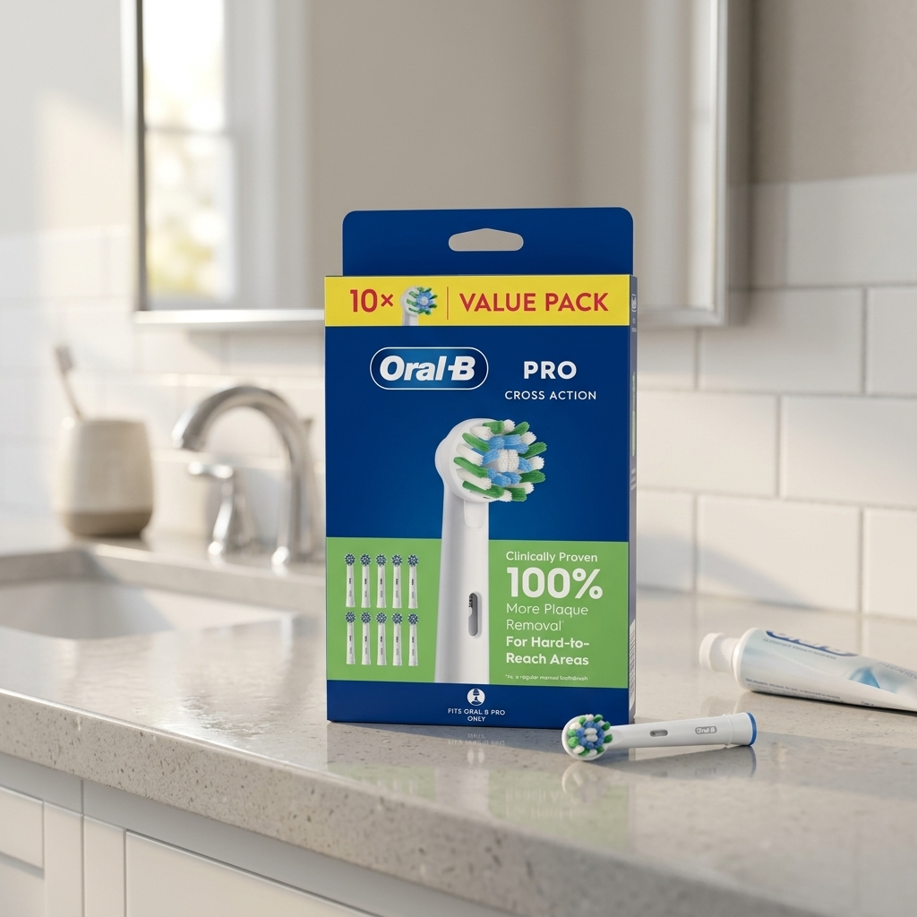 Oral-b Pro Cross Action - White Brush Heads (10)