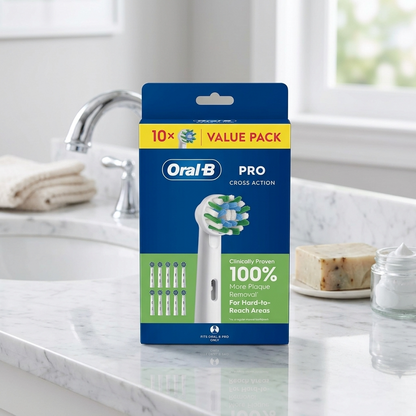 Oral-b Pro Cross Action - White Brush Heads (10)