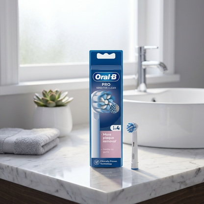 Oral-b Pro Sensitive Clean White Brush Heads (4)