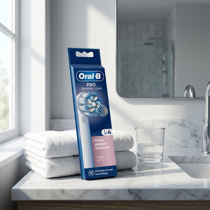 Oral-b Pro Sensitive Clean White Brush Heads (4)