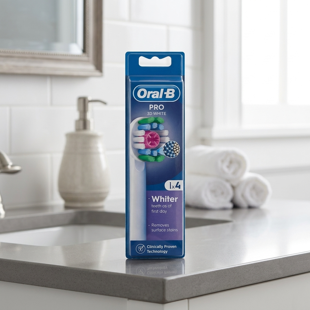 Oral-b Pro 3d White Cleanmaximiser White Brush Heads (4)