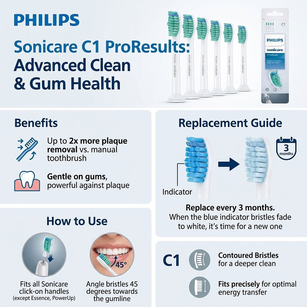 Philips Sonicare C1 ProResults replacement brush heads