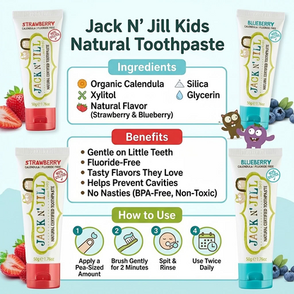 Jack N Jill Natural Toothpaste Strawberry And Blueberry