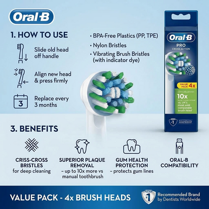 Oral-b Power Refils Cross Action Original - (4)
